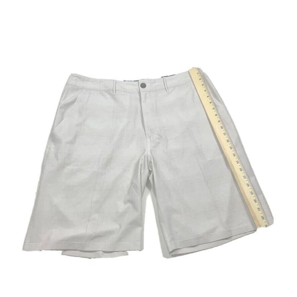 BKE Athletic Fit Shorts Mens 36 x 23 Tan Plaid Summer Flat Front Summer